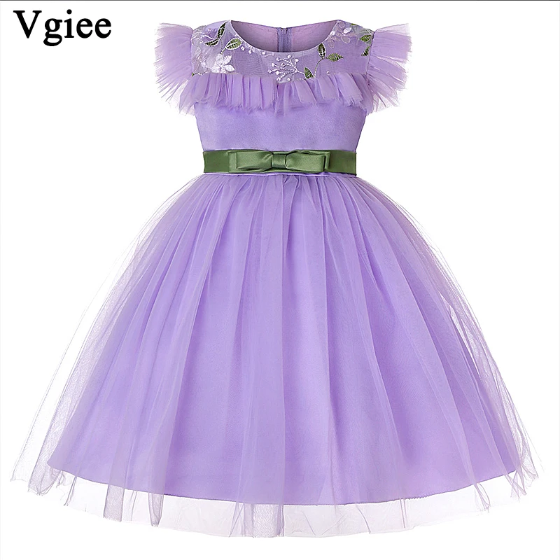 

Vgiee Kids Dresses for Girls Christmas Princess Dresses 2019 Party Weddings Dress for Girls 10 To 12 Years O-neck Dress CC086