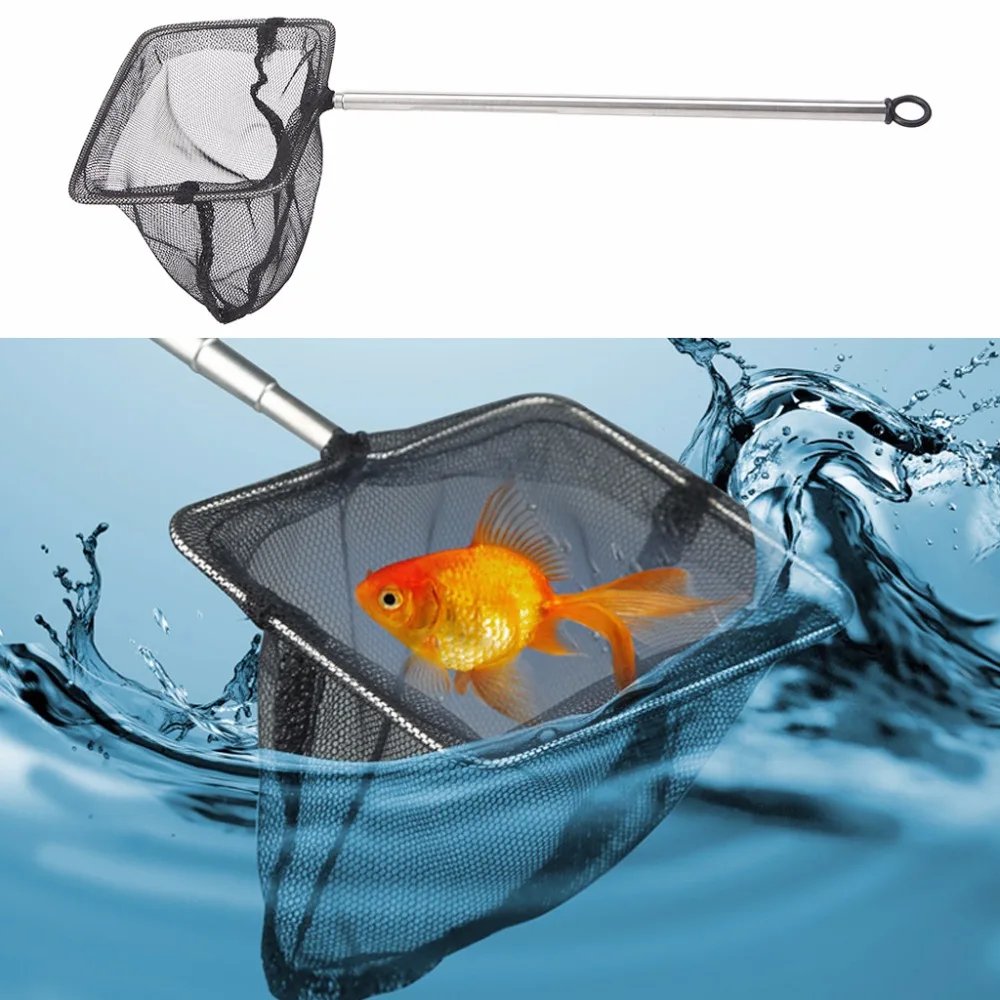 

1Pc White/Black Aquarium Fishing Handle Extendable Shrimp Small Betta Tetra Fish Tank Mesh Net S/L Size C42