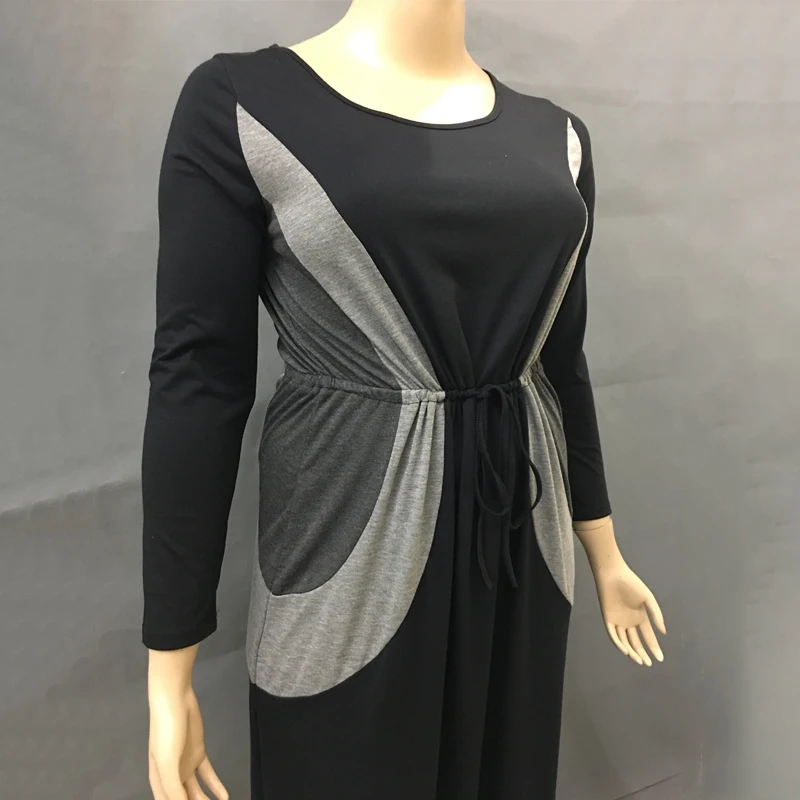 2018 осеннее Макси платье свободное 5xl 6xl длинное женская одежда больших размеров