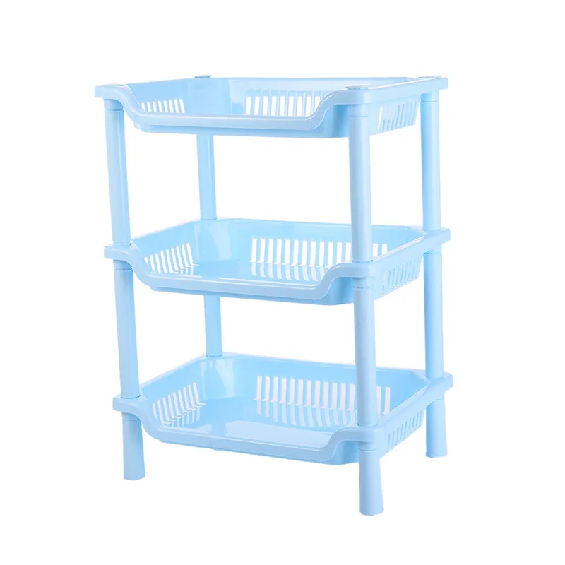 New 3 Layer Kitchen Shelf Plastic PP Foldable Storage Racks Bathroom