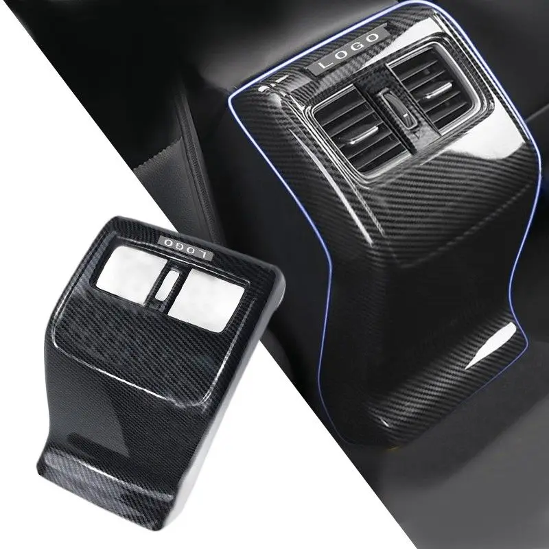 

Carbon Fiber ABS Rear Armrest Box Air Vent Outlet Cover Trim Mouldings For Honda Accord 2018 New Fashion Interior Accessories