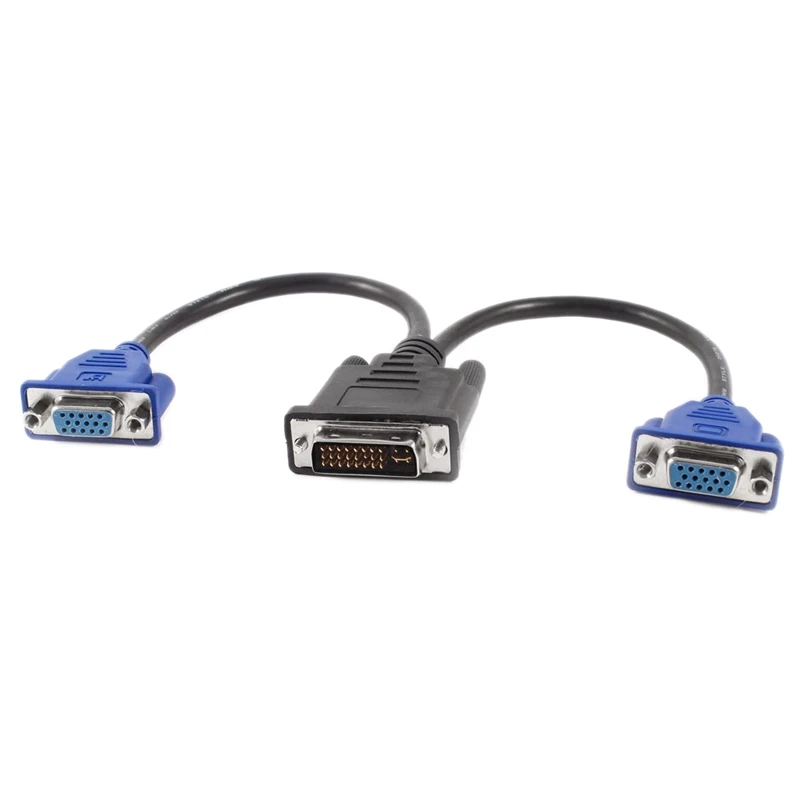 

Laptop Dual Link DVI-I 24 and 5 Pin Male to 2 VGA Female Cable