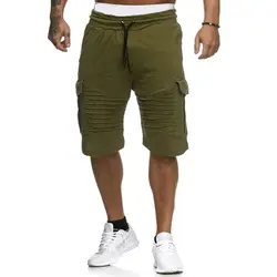 Летний отдых мужские высотой до колена шорты Solid джоггеры Короткие штаны брюки Для Мужчин Тренировки Шорты Roupa Masculina