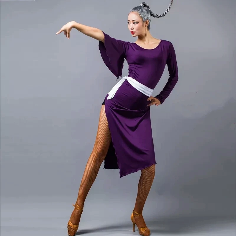 Красное фиолетовое платье для латинских танцев, костюм самбы, платье для латинских танцев, сальсы, танго, одежда для латинских танцев, ча-ча, костюм для латинских танцев, одежда для бальных танцев