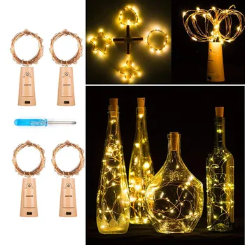 

4 Pcs LED Cork Fairy Lights Wine Bottles String Lights Fairy Decor Micro Copper Wire Fairy Lights DIY Wedding Decoration Lamp