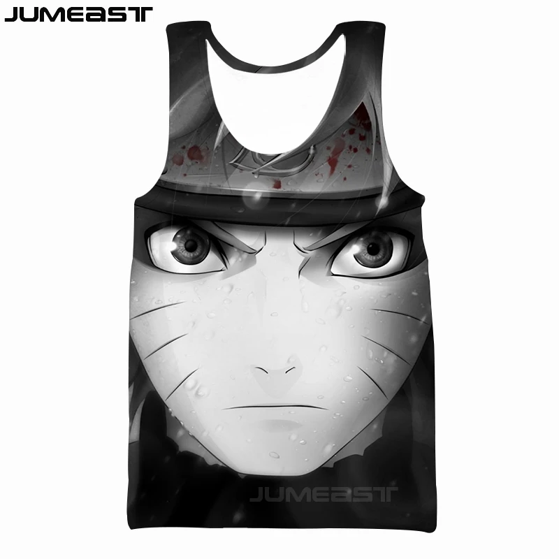 Jumeast бренд для мужчин/для женщин 3D печатных жилет мультфильм аниме Наруто короткий рукав Новая мода спортивный пуловер Лето безрукавки для