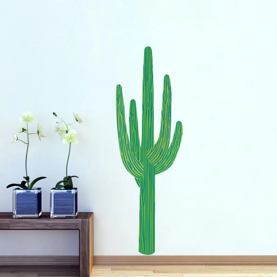Buy Big Size Cactus Wall Stickers Green Plant Vinyl