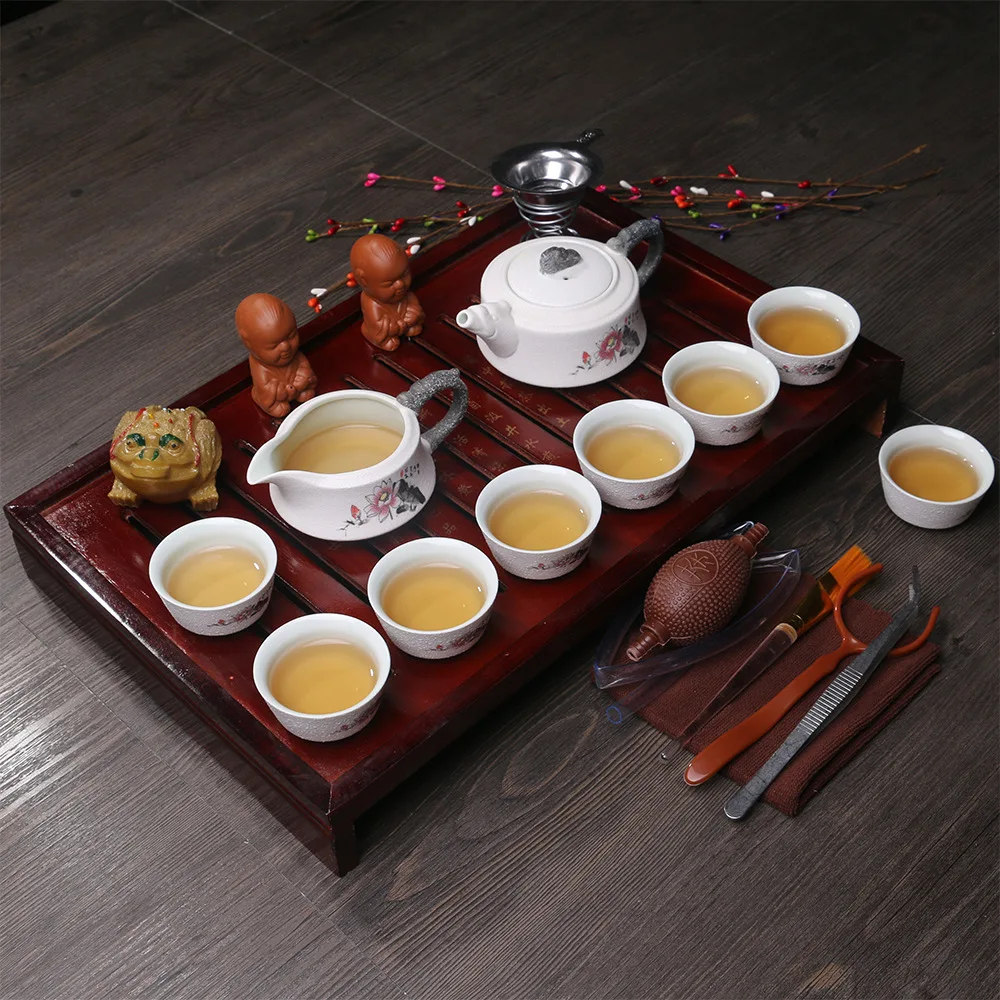 CJ290 китайский чайный набор кунг-фу посуда для напитков фиолетовая Глина Керамика включает чайный горшок чашка чайный поднос чайный горшок чайный набор китайский фарфоровый чайный набор