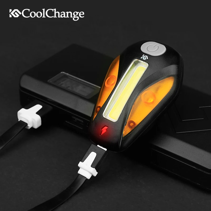 Best Cycling CoolChange Mountain Bike Headlight Taillight Road Bike Riding Equipment Accessories USB Charging Bicycle Warning Lights 4