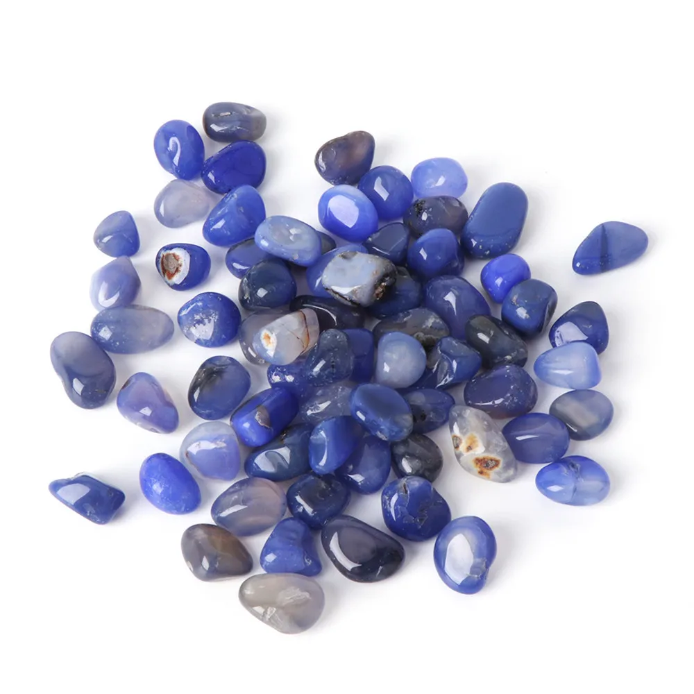 1 мешок натуральный камень Аквариум Украшение кристалл агат Цветная Галька Гравий пейзаж DIY Декор 11 цветов C42 - Цвет: Blue Agate