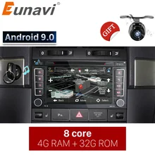 Eunavi 2 Din Android 9.0 Car DVD Player Per VW/Volkswagen/Touareg/Transporter T5 2014 Con Canbus wifi GPS di Navigazione Radio