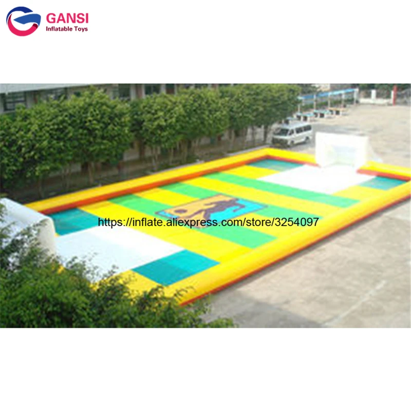 

Commercial Inflatable Soccer Stadium For Beach Playground Large Durable PVC Material Inflatablr Soap Football Field For Rental