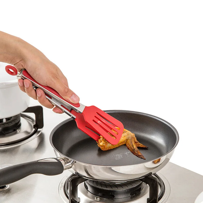 

Food Tongs for Barbecue Anti Heat Pizza Bread Steak Tong Non-stick Steel Nylon forceps kitchen Accessories utensils