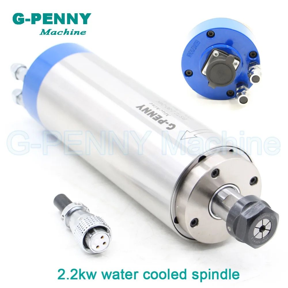 Günstige G PENNY 2.2KW ER20 Wasser Gekühlt CNC Spindel Motor 80x230mm mit 4 stücke Lager Hohe Genauigkeit 0,01mm für Gravur Fräsen Maschine