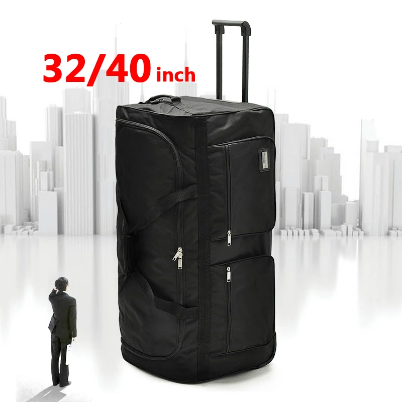 

KWD Super Light Rolling Luggage Ultra-large Capacity 32/40inch Travel Bag Men Trolley Soft Oxford Men Student Trunk Suitcase
