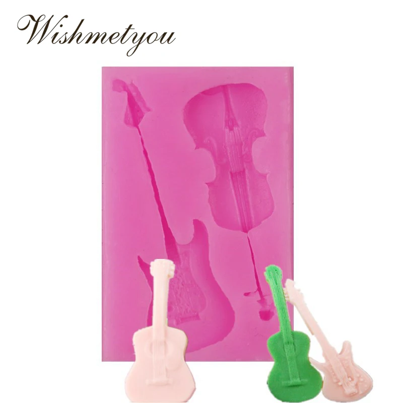 

WISHMETYOU Guitar Shape Silicone Cake Mold Small Guitar Small Toys Mold Decorative Tools Chocolate Ice Wedding Decoration Tools