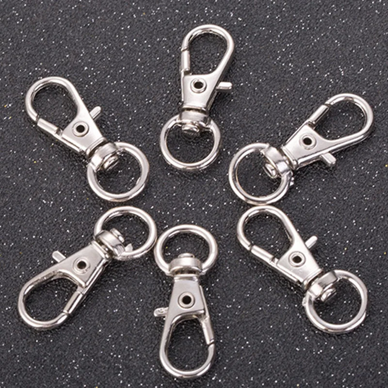 

Silvery Clips High Quality Key Ring DIY 5PCS/Lot Keychain Split Popular Clasps Keychains Making Lobster Clasp Key Hook Hot Sale