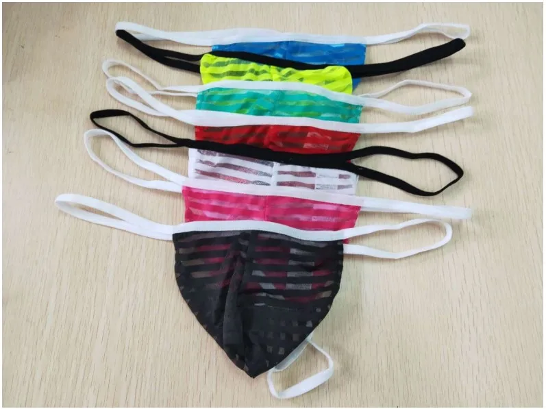 

Sexy Men Mesh Underwear Thong G String Transparent Underpants Bikini Panties tanga T-Back Jockstrap Low Rise Erotic Lingerie