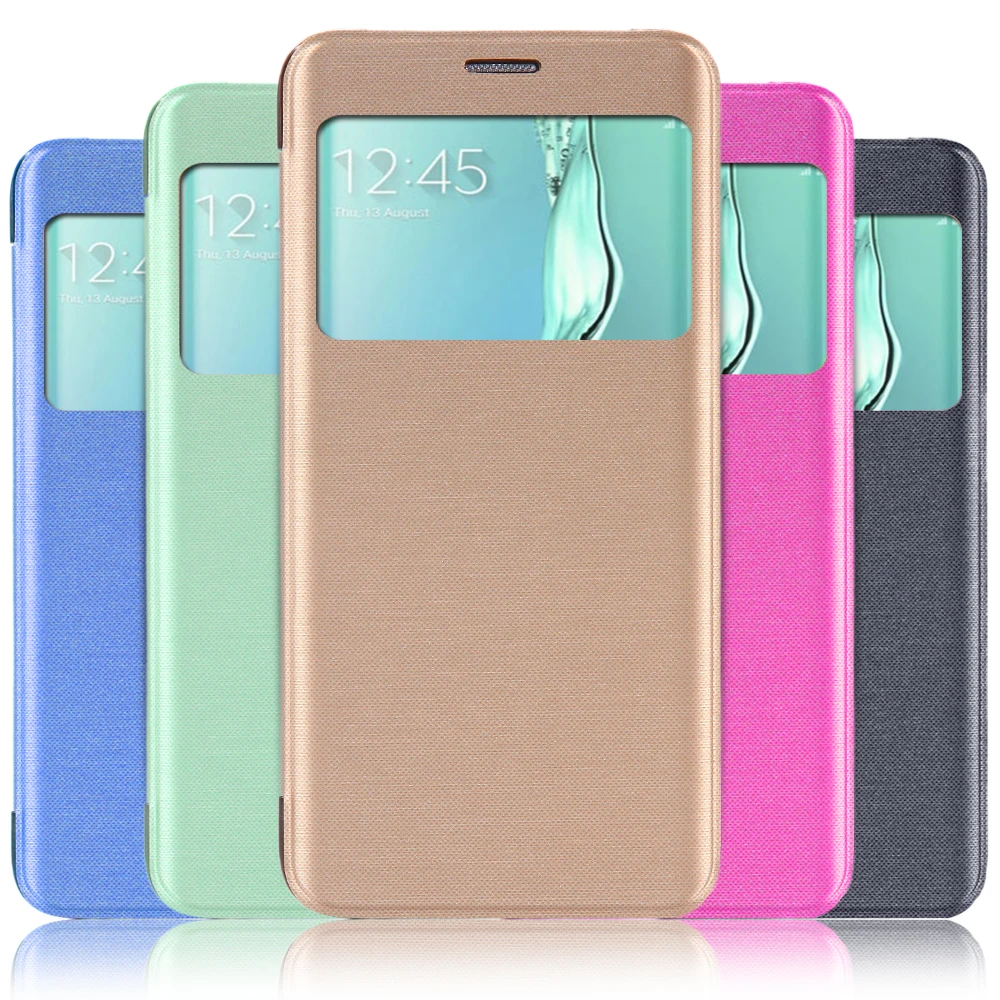 Samsung Galaxy S6 Edge Plus 360 Cover S6 Edge/ Plus Cloth Skin Clear Back Window View Case for Samsung Galaxy