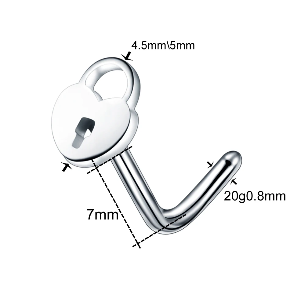 1 шт., модные Стальные Шпильки для пирсинга носа, серебряные серьги Daith Gem, пирсинг в ноздрях, хрящи, ювелирные изделия для тела для женщин, девочек - Окраска металла: Style 8