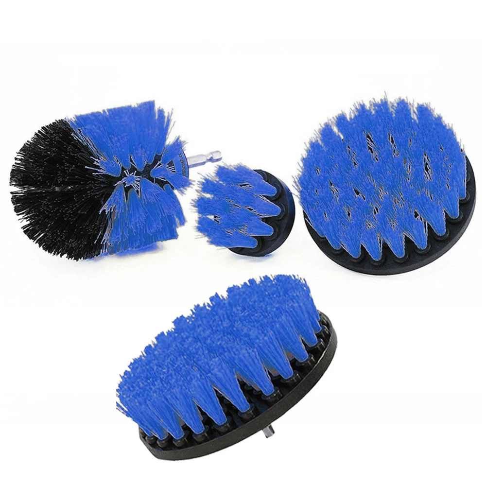 2 3.5 4 5 inch solid hollow Drill Power Scrub Clean Brush For Leather Plastic Wooden Furniture Cleaning Power Scrub, Blue - Цвет: 4pcs