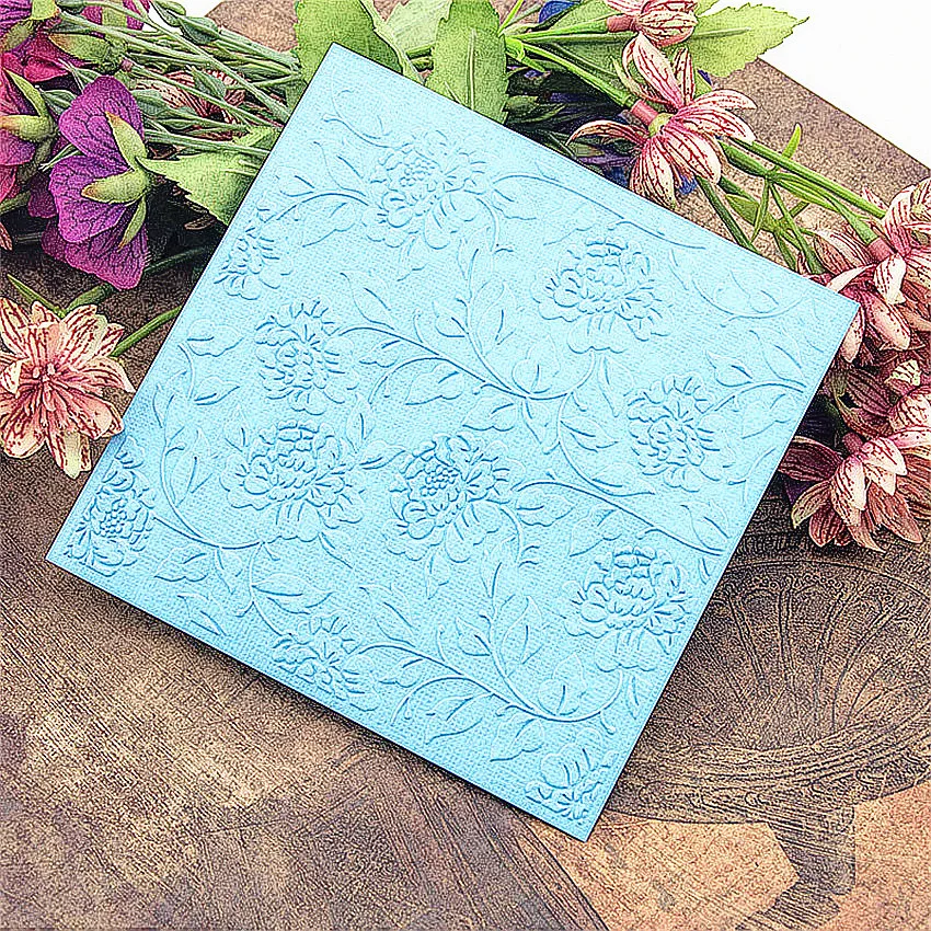 

HOT plastic chrysanthemum template craft card making paper card album wedding decoration scrapbooking embossing folder