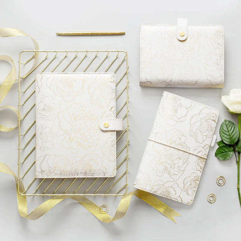 Lovedoki Foil Golden Floral Notebook and journals Daily book A5A6 Planner traveler's notebook stationery store school supplies Lovedoki Foil Golden Floral Notebook and journals Daily book A5A6 Planner traveler's notebook stationery store school supplies