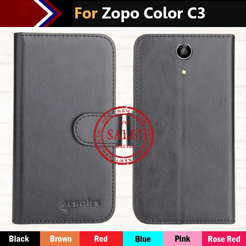 

Hot!! In Stock Zopo Color C3 Case 6 Colors Luxury Ultra-thin Leather Exclusive For Zopo Color C3 Phone Cover+Tracking