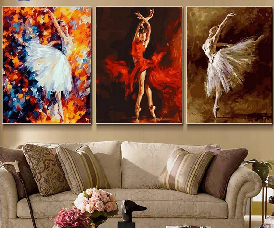 

3 pcs set,5D DIY Diamond Painting Ballet Dancer Icon Rhinestones Mosaic 3d Pictures of Crystals Embroidery Cross Stitch Kits