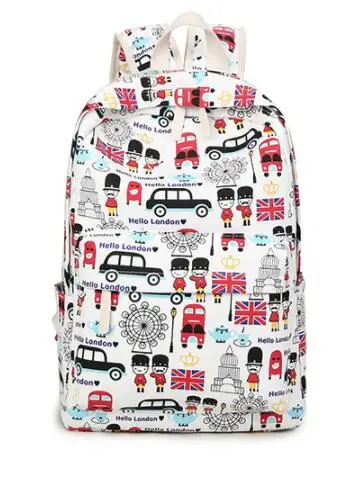 

New Canvas backpacks students Korean version of the school bags girl Cute cartoon printing travel backpack