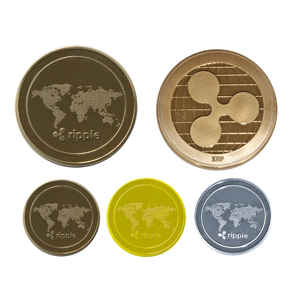 Cryptocurrency Ripple Coin bitcoin Commemorative Round XRP Ripple Crypto Currency Plated Coin Collectible Art Collection Mar20