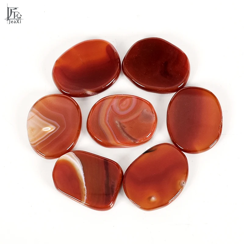 S Size 7 piece red agate Chakra palm stone Natural and mineral Energy Massage Reiki Healing Crystals Spirituality | Красота и