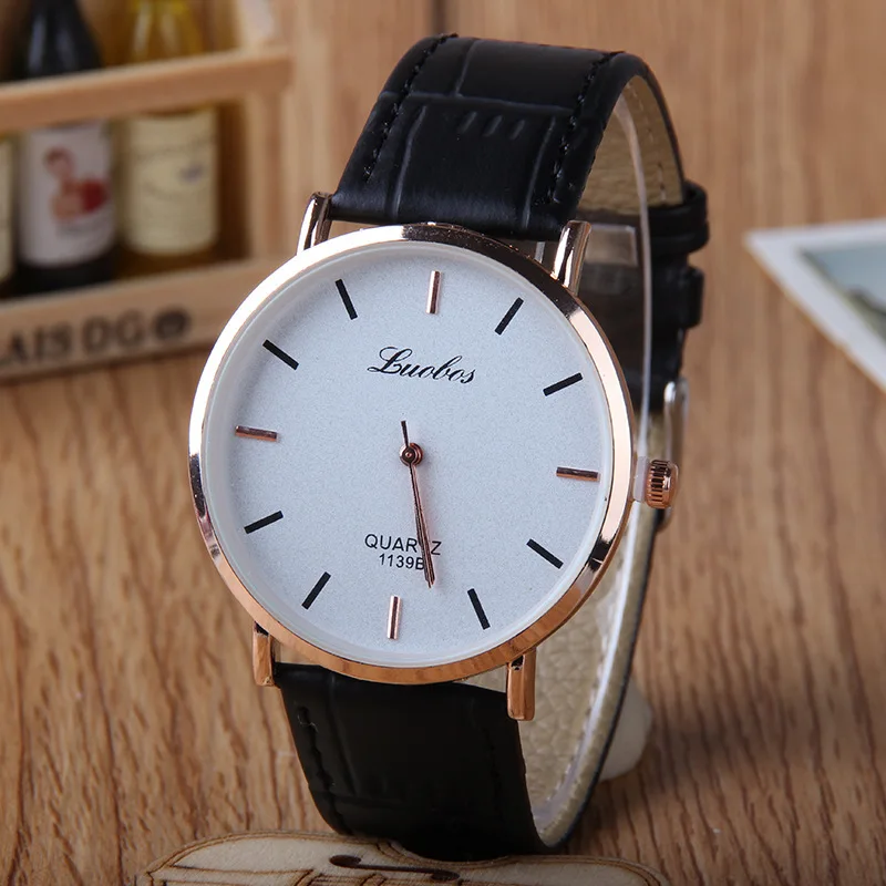 Hot fashion creative watches women men quartz-watch  unique dial design lovers' watch leather wristwatches clock