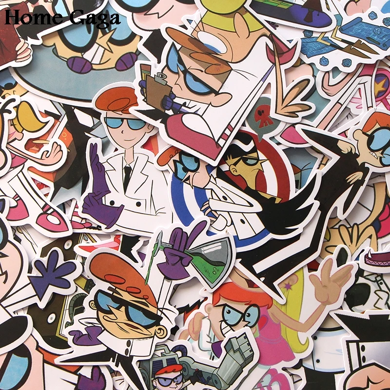 

Homegaga 39pcs Dexter's Lab cartoon kids diy 90s Art print notebook phone laptop bicycle scrapbooking album decals sticker D1765