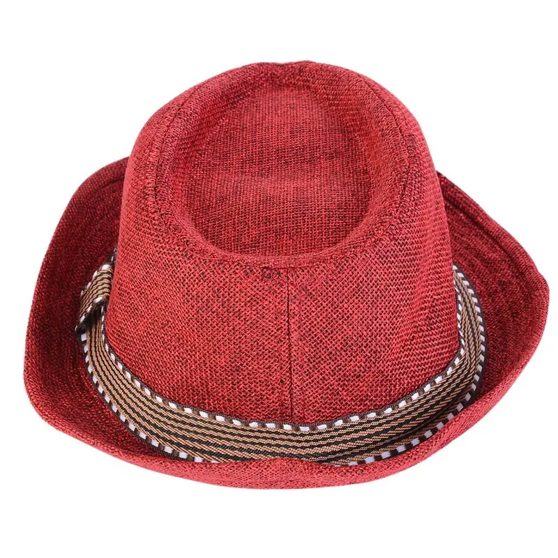 

Casual Summer Panama Fedora Hats For Children Kids Men Striped Band Jazz Fast Dry Hat Beach Child Cap For Boys Girls