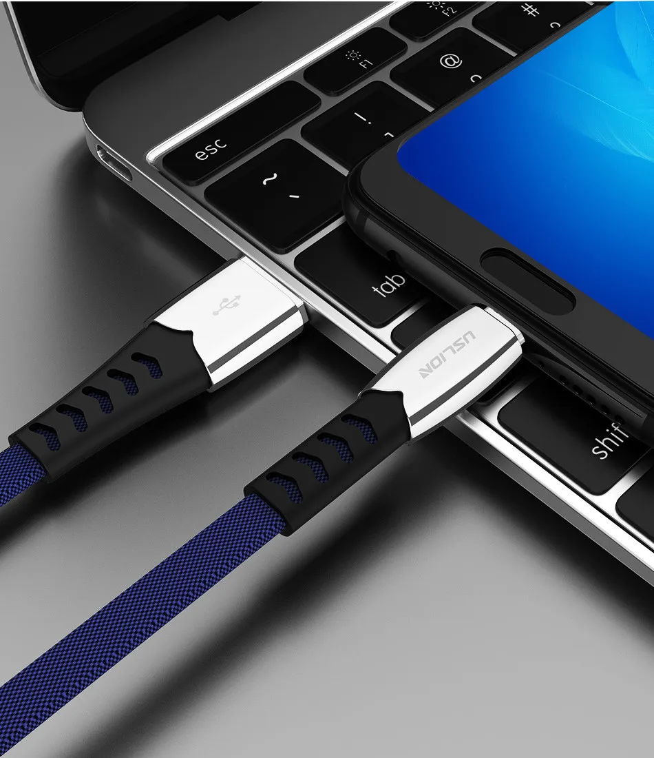 USLION сплав Micro USB кабель Быстрый кабель синхронизации данных и зарядки для samsung Xiaomi redmi note 5 pro Microusb Кабели для мобильных телефонов