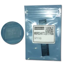 10 шт./лот MBRS340T3 с барьером Шоттки Диоды для подавления переходных скачков напряжения 40V 3A 740mV/0,74 V SMC/DO-214AB маркировки B34 Мощность выпрямителя для слабых сигналов