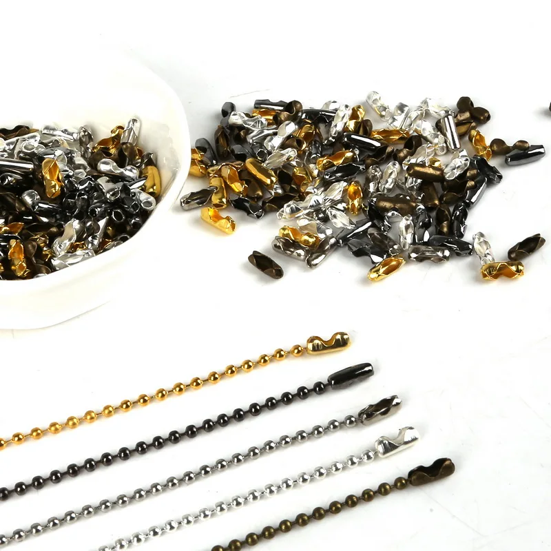 

200pcs/lot 8.6 x 3.5mm Ball Chain Connector Clasps End Beads Crimp Silver/Bronze/Rhodium Tone DIY Jewelry Findings Making