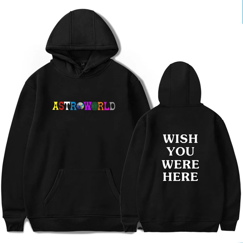 

Casual TRAVIS SCOTT ASTROWORLD WISH YOU WERE HERE HOODIE Hip Hop Street wear Sweatshirts Skateboard Men/Woman Pullover Hoodies M