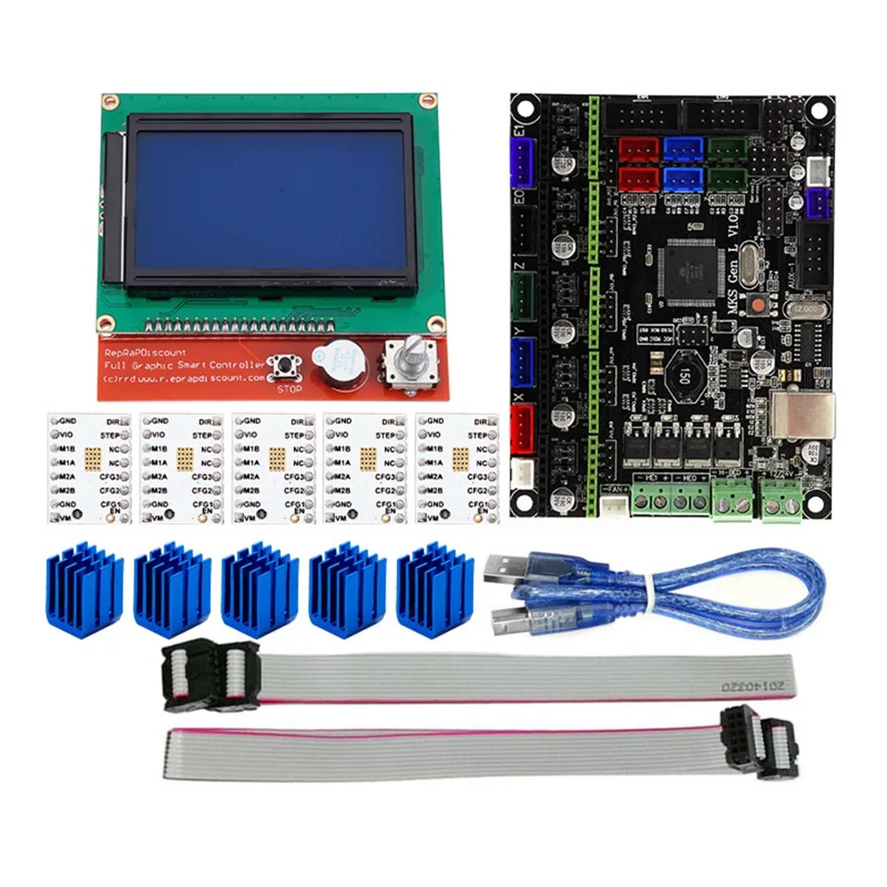 

New For MKS GEN L Compatible with 12864 LCD Display Support TMC2100 Motor Driver 3D Print Kits