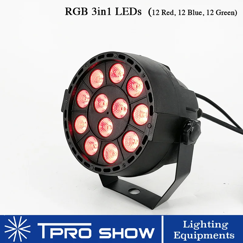 Карманный 12x 3W светодиодный Par RGB 3в1 триколор DJ светодиодный сценический светильник Dmx 512 управляемый музыкальный активированный светильник-проектор для дома вечерние светильник s - Цвет: RGB 3in1 LEDs