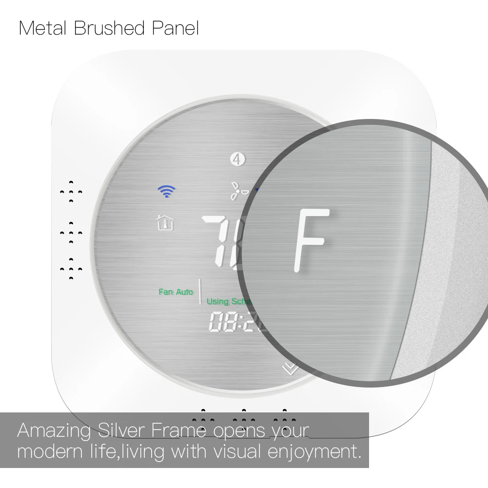 Moes Smart wi-fiпрограммируемый термостат, чехол под шлифованный Металл Панель, Smart Life/Tuya приложение дистанционное управление, работает с Alexa Google