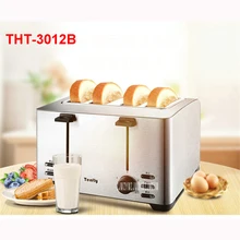 THT-3012B 220 В/50 Гц многофункциональная завтрак тостер Автоматическая нержавеющая сталь 4 Тостер мини-тостер 1260 WToaster печи