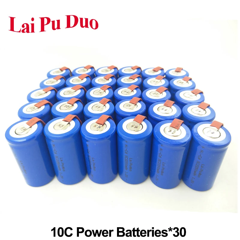 30 шт./лот SUBC аккумуляторная батарея SC 1 2 V 2200mAh NI-CD 15A питания для Hitachi Bosch |