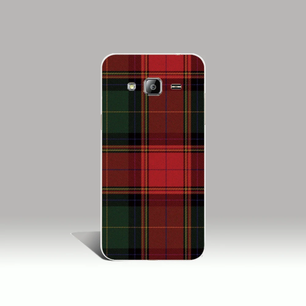 07287 RED BLUE font b TARTAN b font SCARF FASHION cell phone case cover for Samsung