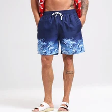 Летний пляж отдыха мужчин Пляжные шорты трусы голубой лед кокосовое печати мужские купальники sunga купальник мужской штаны короткие