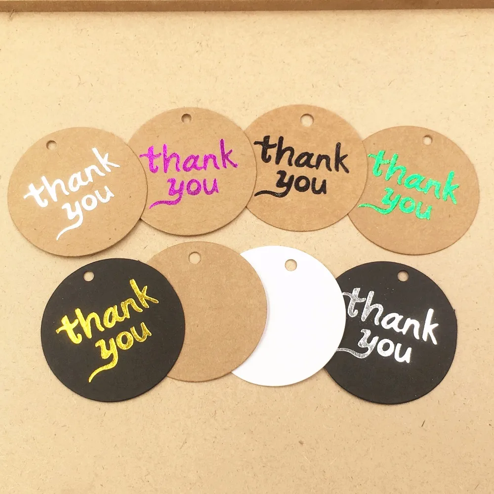 

200pcs 4*4cm DIY Kraft Paper Gift Tags Brown Round Packing Label Luggage Wedding Note price Hang tag For Jewelry/Gift/Flower