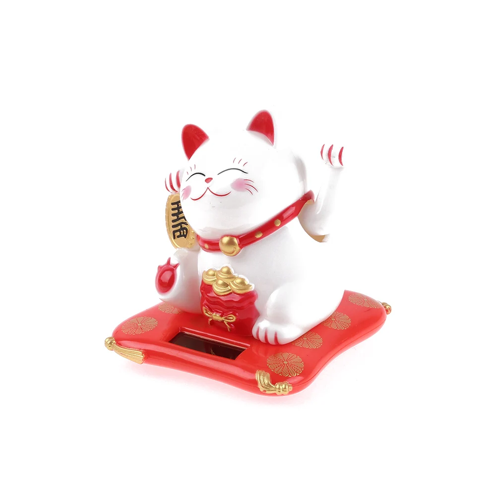 SIRENXI милый модный Maneki Neko на солнечных батареях, приветствующий лапой, счастливый, манящий удачу, кот для автомобиля, отеля, домашнего декора, ремесла