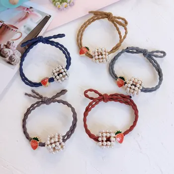 

Women Lady Fashion Elastic Hair Ring Luxury pearls Hair Rubber bands Rope Headbands Ties Hair Accessories for Women & Girls
