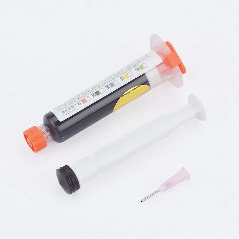 

Black UV Soldering Paste Flux 10CC For PCB BGA Circuit Board Protect Curable Solder Mask Welding Fluxe Oil +1 Syring Push Needle